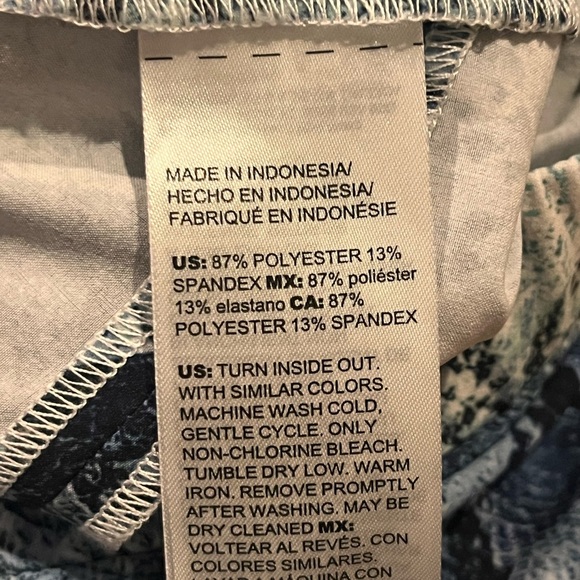 CHICOS Skirt Ladies Size 2 (L/12) Snake Print Blue Black Adj Sides Summer Fall - Picture 4 of 7